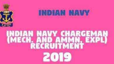 Indian Navy Chargeman Mech. and AMMN EXPL Recruitment -