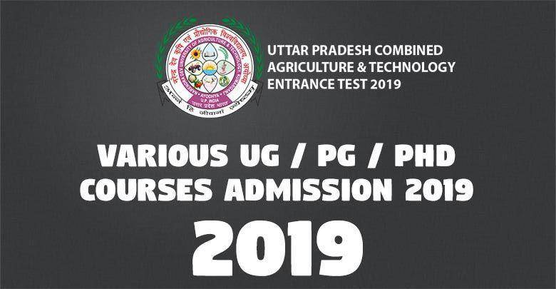 Various UG PG PHd Courses Admission 2019 -