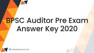 BPSC Auditor Pre Exam Answer Key 2020