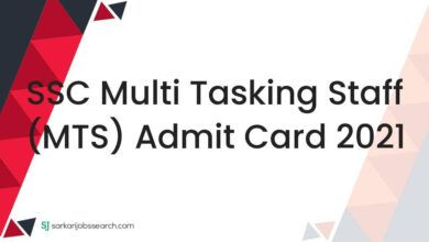 SSC Multi Tasking Staff (MTS) Admit Card 2021