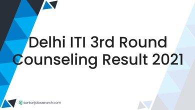 Delhi ITI 3rd Round Counseling Result 2021