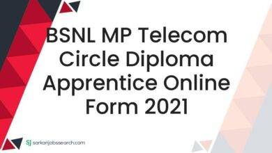 BSNL MP Telecom Circle Diploma Apprentice Online Form 2021