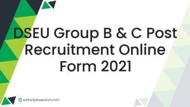 DSEU Group B & C Post Recruitment Online Form 2021