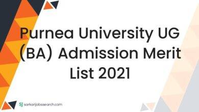 Purnea University UG (BA) Admission Merit List 2021