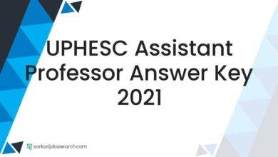 UPHESC Assistant Professor Answer Key 2021