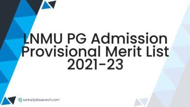 LNMU PG Admission Provisional Merit List 2021-23