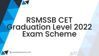 RSMSSB CET Graduation Level 2022 Exam Scheme