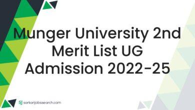 Munger University 2nd Merit List UG Admission 2022-25