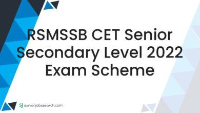 RSMSSB CET Senior Secondary Level 2022 Exam Scheme