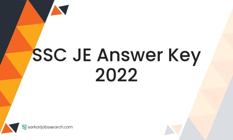 SSC JE Answer key 2022