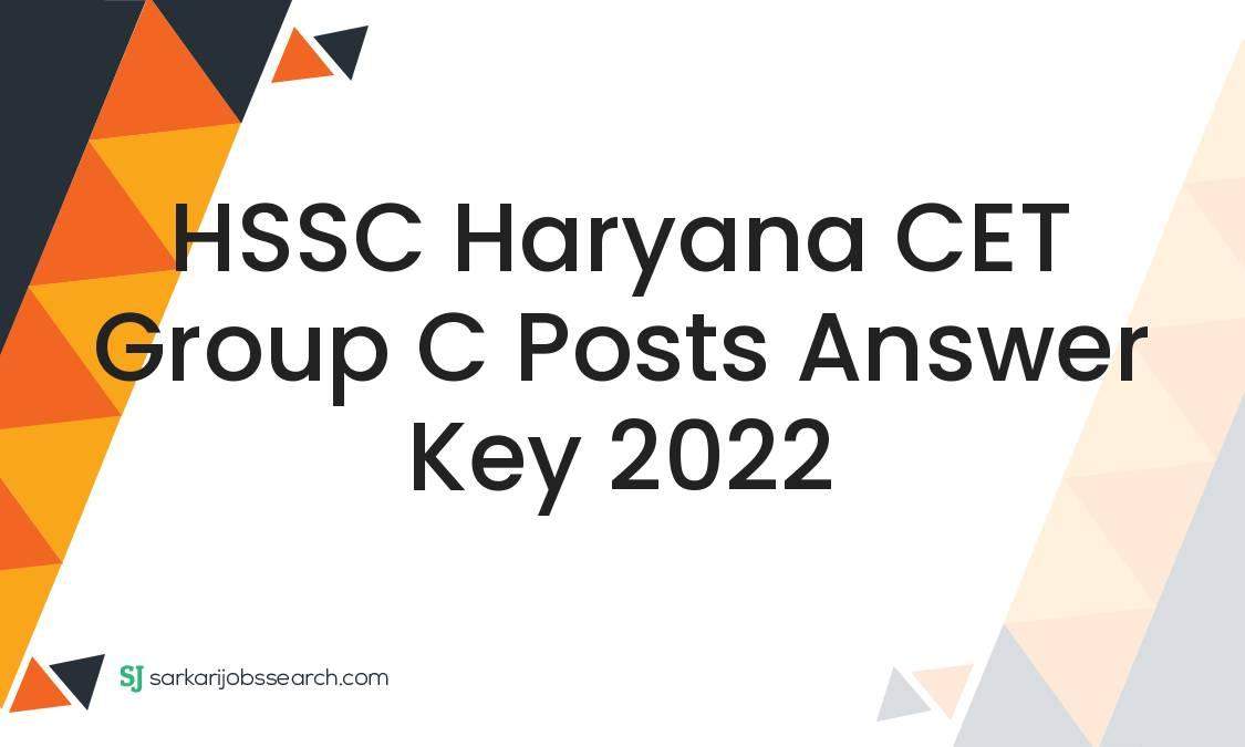 Hssc Haryana Cet Group C Posts Answer Key Sarkarijobssearch