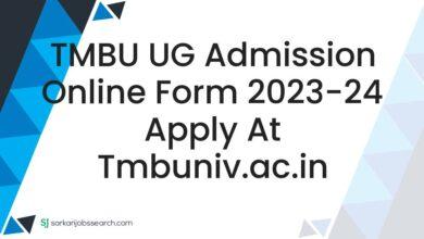 TMBU UG Admission Online Form 2023-24 Apply At tmbuniv.ac.in