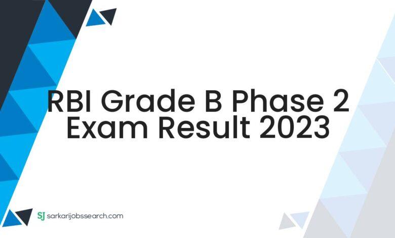 RBI Grade B Phase 2 Exam Result 2023