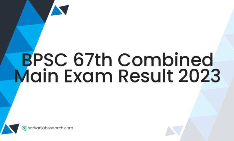 BPSC 67th Combined Main Exam Result 2023