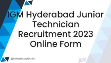 IGM Hyderabad Junior Technician Recruitment 2023 Online Form