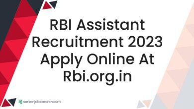RBI Assistant Recruitment 2023 Apply Online At rbi.org.in