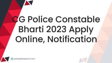 CG Police Constable Bharti 2023 Apply Online, Notification