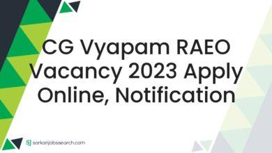 CG Vyapam RAEO Vacancy 2023 Apply Online, Notification