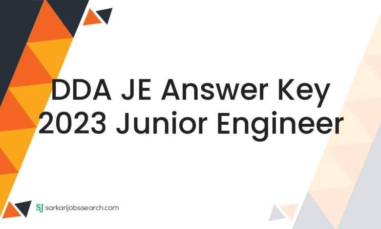 DDA JE Answer Key 2023 Junior Engineer