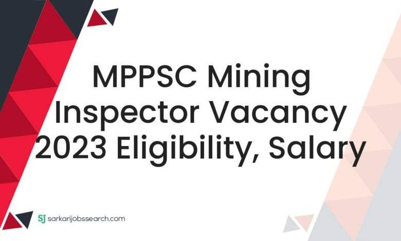 MPPSC Mining Inspector Vacancy 2023 Eligibility, Salary