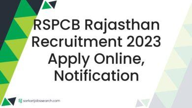 RSPCB Rajasthan Recruitment 2023 Apply Online, Notification