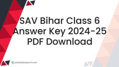 SAV Bihar Class 6 Answer Key 2024-25 PDF Download