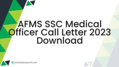 AFMS SSC Medical Officer Call Letter 2023 Download