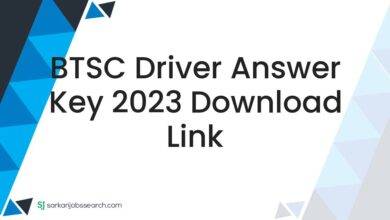 BTSC Driver Answer Key 2023 Download Link
