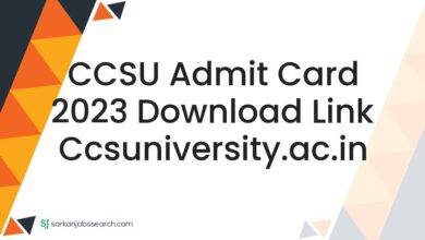 CCSU Admit Card 2023 Download Link ccsuniversity.ac.in