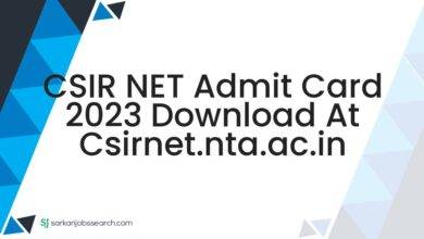 CSIR NET Admit Card 2023 Download At csirnet.nta.ac.in