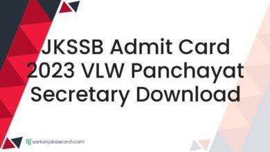 JKSSB Admit Card 2023 VLW Panchayat Secretary Download