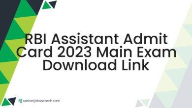 RBI Assistant Admit Card 2023 Main Exam Download Link
