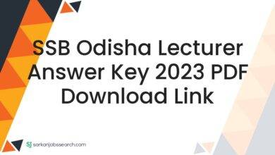 SSB Odisha Lecturer Answer Key 2023 PDF Download Link