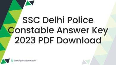 SSC Delhi Police Constable Answer Key 2023 PDF Download
