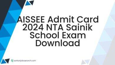 AISSEE Admit Card 2024 NTA Sainik School Exam Download