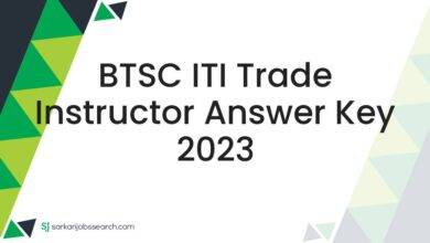 BTSC ITI Trade Instructor Answer Key 2023