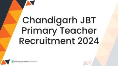 Chandigarh JBT Primary Teacher Recruitment 2024