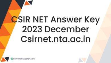 CSIR NET Answer Key 2023 December csirnet.nta.ac.in