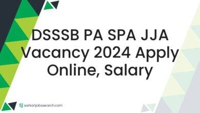 DSSSB PA SPA JJA Vacancy 2024 Apply Online, Salary