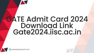 GATE Admit Card 2024 Download Link gate2024.iisc.ac.in