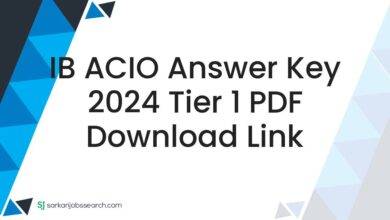 IB ACIO Answer Key 2024 Tier 1 PDF Download Link