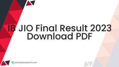 IB JIO Final Result 2023 Download PDF