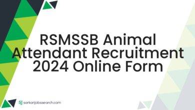 RSMSSB Animal Attendant Recruitment 2024 Online Form