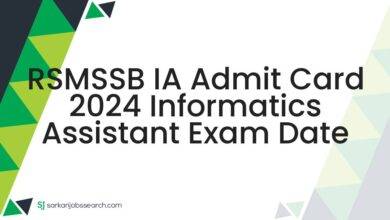 RSMSSB IA Admit Card 2024 Informatics Assistant Exam Date