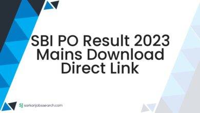 SBI PO Result 2023 Mains Download Direct Link