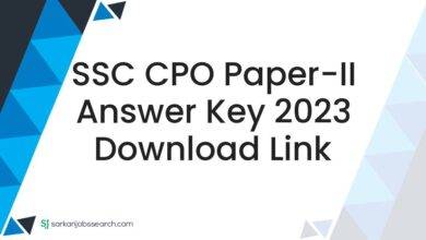 SSC CPO Paper-II Answer Key 2023 Download Link