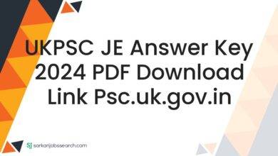 UKPSC JE Answer Key 2024 PDF Download Link psc.uk.gov.in