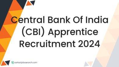 Central Bank of India (CBI) Apprentice Recruitment 2024