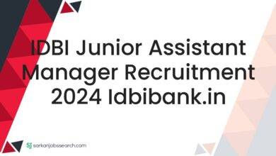 IDBI Junior Assistant Manager Recruitment 2024 idbibank.in