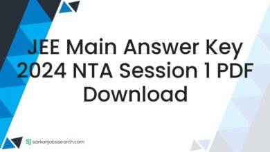 JEE Main Answer Key 2024 NTA Session 1 PDF Download